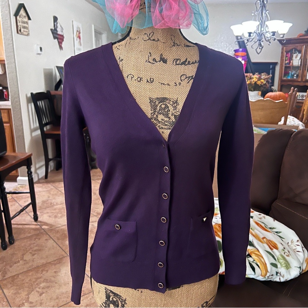 Banana Republic Deep Purple Women's Cardigan